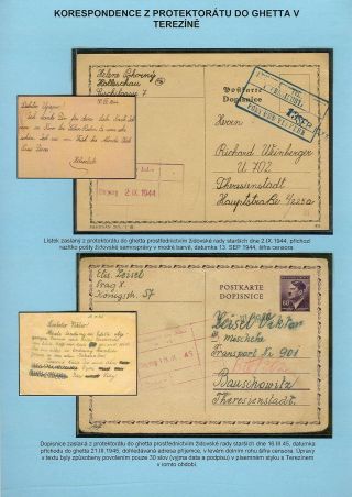 PERSECUTION OF JEWISH PEOPLE IN PROTECTORATE BOHEMIA AND MORAVIA AND GHETTO TEREZIN (THERESIENSTADT) IN POSTAL DOCUMENTS – sheet 63