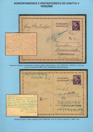 PERSECUTION OF JEWISH PEOPLE IN PROTECTORATE BOHEMIA AND MORAVIA AND GHETTO TEREZIN (THERESIENSTADT) IN POSTAL DOCUMENTS – sheet 64