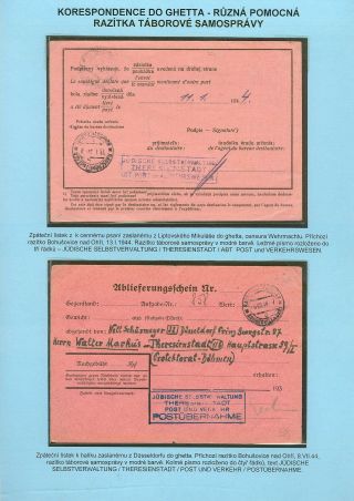 PERSECUTION OF JEWISH PEOPLE IN PROTECTORATE BOHEMIA AND MORAVIA AND GHETTO TEREZIN (THERESIENSTADT) IN POSTAL DOCUMENTS – sheet 76