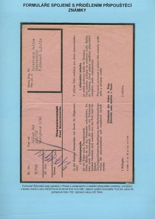 PERZEKUCE ŽIDOVSKÉHO NÁRODA V PROTEKTORÁTU ČECHY A MORAVA A GHETO TEREZÍN V POŠTOVNÍCH DOKUMENTECH – list 95