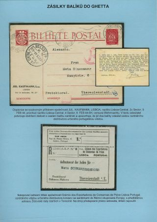 PERSECUTION OF JEWISH PEOPLE IN PROTECTORATE BOHEMIA AND MORAVIA AND GHETTO TEREZIN (THERESIENSTADT) IN POSTAL DOCUMENTS – sheet 108