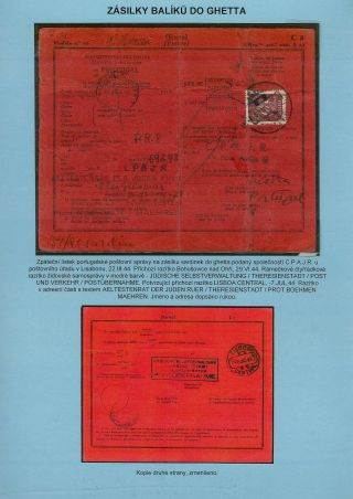 PERSECUTION OF JEWISH PEOPLE IN PROTECTORATE BOHEMIA AND MORAVIA AND GHETTO TEREZIN (THERESIENSTADT) IN POSTAL DOCUMENTS – sheet 110