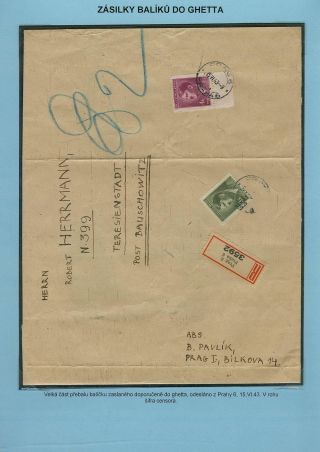PERSECUTION OF JEWISH PEOPLE IN PROTECTORATE BOHEMIA AND MORAVIA AND GHETTO TEREZIN (THERESIENSTADT) IN POSTAL DOCUMENTS – sheet 111