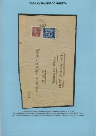 PERSECUTION OF JEWISH PEOPLE IN PROTECTORATE BOHEMIA AND MORAVIA AND GHETTO TEREZIN (THERESIENSTADT) IN POSTAL DOCUMENTS – sheet 112