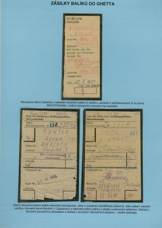 PERSECUTION OF JEWISH PEOPLE IN PROTECTORATE BOHEMIA AND MORAVIA AND GHETTO TEREZIN (THERESIENSTADT) IN POSTAL DOCUMENTS – sheet 114