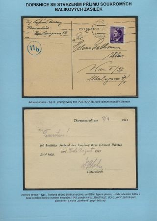 PERSECUTION OF JEWISH PEOPLE IN PROTECTORATE BOHEMIA AND MORAVIA AND GHETTO TEREZIN (THERESIENSTADT) IN POSTAL DOCUMENTS – sheet 116