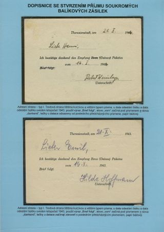 PERSECUTION OF JEWISH PEOPLE IN PROTECTORATE BOHEMIA AND MORAVIA AND GHETTO TEREZIN (THERESIENSTADT) IN POSTAL DOCUMENTS – sheet 117