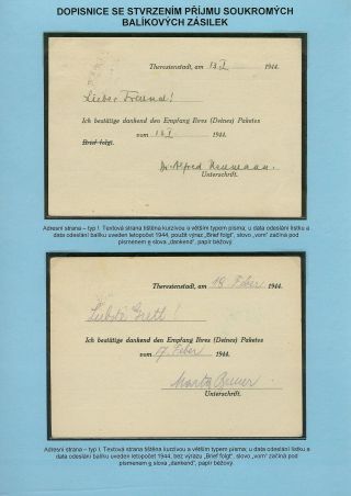 PERSECUTION OF JEWISH PEOPLE IN PROTECTORATE BOHEMIA AND MORAVIA AND GHETTO TEREZIN (THERESIENSTADT) IN POSTAL DOCUMENTS – sheet 118