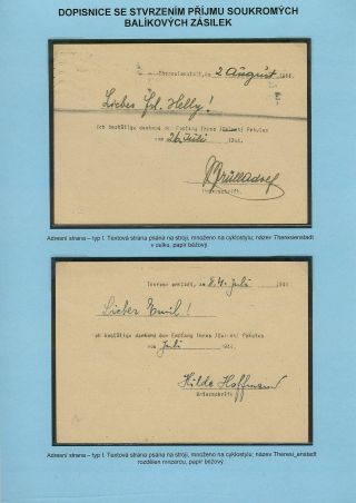 PERSECUTION OF JEWISH PEOPLE IN PROTECTORATE BOHEMIA AND MORAVIA AND GHETTO TEREZIN (THERESIENSTADT) IN POSTAL DOCUMENTS – sheet 120