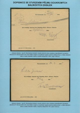 PERSECUTION OF JEWISH PEOPLE IN PROTECTORATE BOHEMIA AND MORAVIA AND GHETTO TEREZIN (THERESIENSTADT) IN POSTAL DOCUMENTS – sheet 122