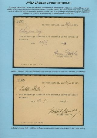 PERSECUTION OF JEWISH PEOPLE IN PROTECTORATE BOHEMIA AND MORAVIA AND GHETTO TEREZIN (THERESIENSTADT) IN POSTAL DOCUMENTS – sheet 124
