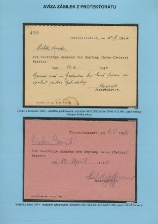 PERSECUTION OF JEWISH PEOPLE IN PROTECTORATE BOHEMIA AND MORAVIA AND GHETTO TEREZIN (THERESIENSTADT) IN POSTAL DOCUMENTS – sheet 125