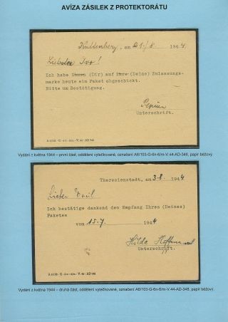 PERSECUTION OF JEWISH PEOPLE IN PROTECTORATE BOHEMIA AND MORAVIA AND GHETTO TEREZIN (THERESIENSTADT) IN POSTAL DOCUMENTS – sheet 127