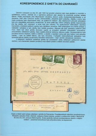 PERSECUTION OF JEWISH PEOPLE IN PROTECTORATE BOHEMIA AND MORAVIA AND GHETTO TEREZIN (THERESIENSTADT) IN POSTAL DOCUMENTS – sheet 132