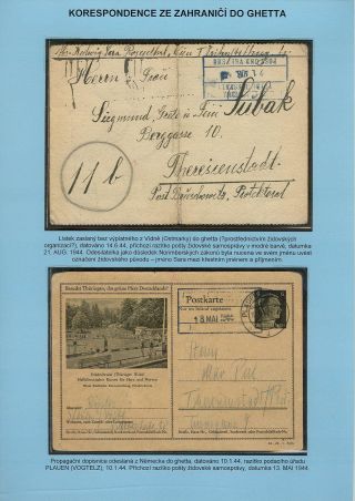 PERSECUTION OF JEWISH PEOPLE IN PROTECTORATE BOHEMIA AND MORAVIA AND GHETTO TEREZIN (THERESIENSTADT) IN POSTAL DOCUMENTS – sheet 134
