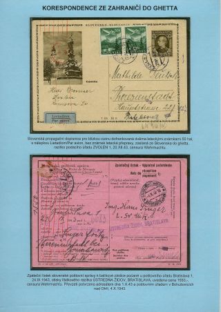 PERSECUTION OF JEWISH PEOPLE IN PROTECTORATE BOHEMIA AND MORAVIA AND GHETTO TEREZIN (THERESIENSTADT) IN POSTAL DOCUMENTS – sheet 136