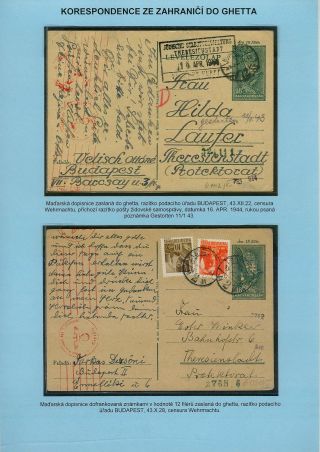 PERSECUTION OF JEWISH PEOPLE IN PROTECTORATE BOHEMIA AND MORAVIA AND GHETTO TEREZIN (THERESIENSTADT) IN POSTAL DOCUMENTS – sheet 137