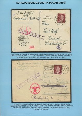 PERSECUTION OF JEWISH PEOPLE IN PROTECTORATE BOHEMIA AND MORAVIA AND GHETTO TEREZIN (THERESIENSTADT) IN POSTAL DOCUMENTS – sheet 140