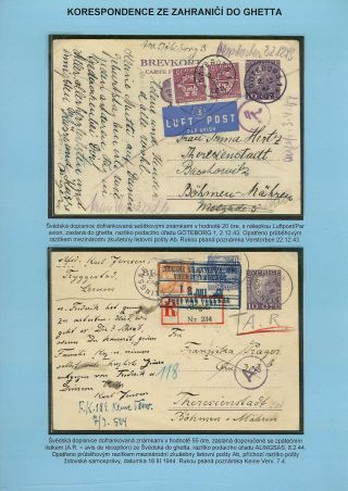 PERSECUTION OF JEWISH PEOPLE IN PROTECTORATE BOHEMIA AND MORAVIA AND GHETTO TEREZIN (THERESIENSTADT) IN POSTAL DOCUMENTS – sheet 142