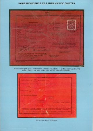 PERZEKUCE ŽIDOVSKÉHO NÁRODA V PROTEKTORÁTU ČECHY A MORAVA A GHETO TEREZÍN V POŠTOVNÍCH DOKUMENTECH – list 148