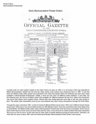 DIE POSTANWEISUNGEN AUS BETSCHUANLAND UND BOTSWANA – Blatt 2