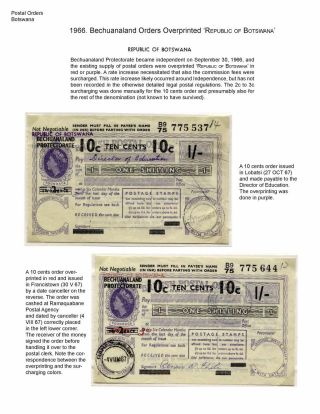 DIE POSTANWEISUNGEN AUS BETSCHUANLAND UND BOTSWANA – Blatt 7
