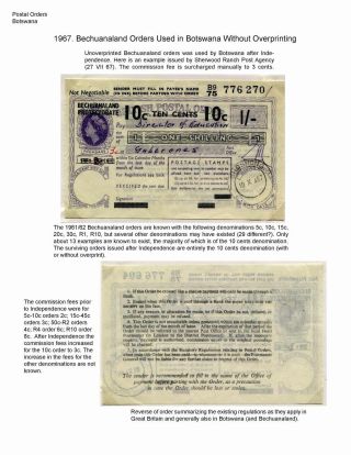 DIE POSTANWEISUNGEN AUS BETSCHUANLAND UND BOTSWANA – Blatt 8