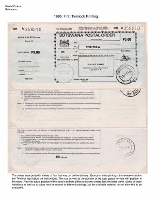 DIE POSTANWEISUNGEN AUS BETSCHUANLAND UND BOTSWANA – Blatt 17