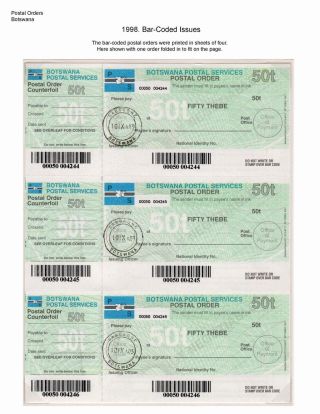 DIE POSTANWEISUNGEN AUS BETSCHUANLAND UND BOTSWANA – Blatt 26