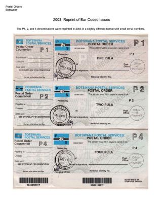 DIE POSTANWEISUNGEN AUS BETSCHUANLAND UND BOTSWANA – Blatt 27