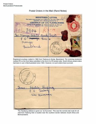 DIE POSTANWEISUNGEN AUS BETSCHUANLAND UND BOTSWANA – Blatt 29