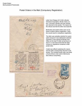 DIE POSTANWEISUNGEN AUS BETSCHUANLAND UND BOTSWANA – Blatt 30