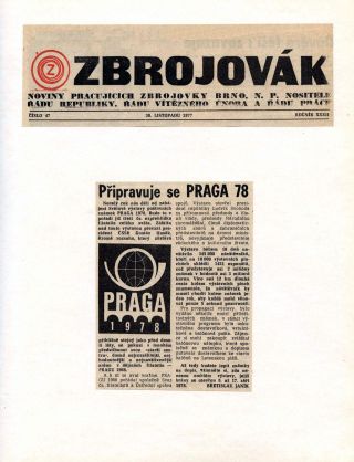 PHILATELIC RUBRIC OF ZBROJOVAK (1977-1984) – sheet 6