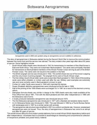 BOTSWANA AEROGRAMMES – sheet 1