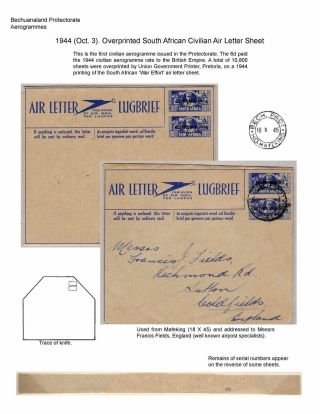 BOTSWANA AEROGRAMMES – sheet 4