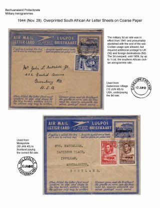 BOTSWANA AEROGRAMMES – sheet 6