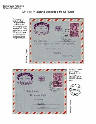 BOTSWANA AEROGRAMMES – sheet 13
