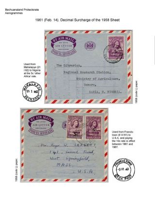 BOTSWANA AEROGRAMMES – sheet 14