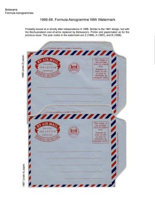 BOTSWANA AEROGRAMMES – sheet 16