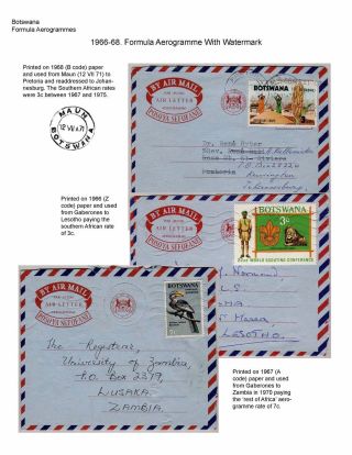BOTSWANA AEROGRAMMES – sheet 18