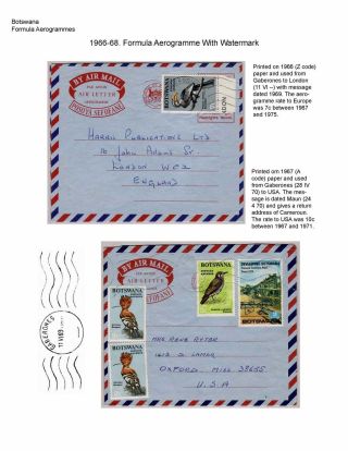 BOTSWANA AEROGRAMMES – sheet 19