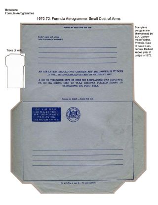 BOTSWANA AEROGRAMMES – sheet 20