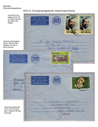 BOTSWANA AEROGRAMMES – sheet 21