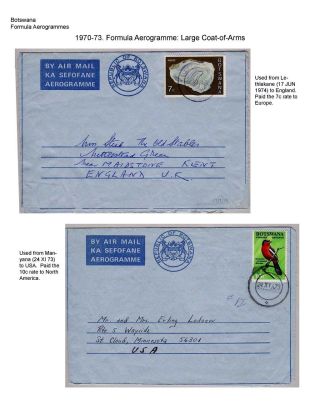 BOTSWANA AEROGRAMMES – sheet 23