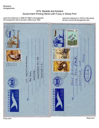 BOTSWANA AEROGRAMMES – sheet 28