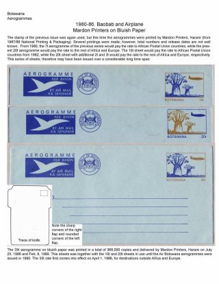 BOTSWANA AEROGRAMMES – sheet 29