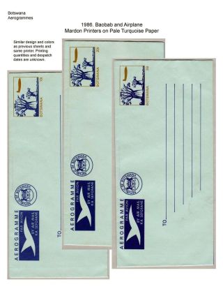 BOTSWANA AEROGRAMMES – sheet 31