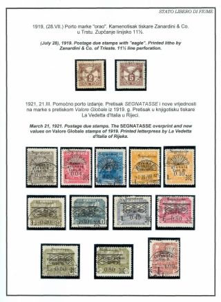 FIUME: GESTEMPELTE MARKEN 1918-1924 – Blatt 57