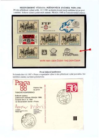 WORLD STAMP EXHIBITION PRAGA 1988 – sheet 2