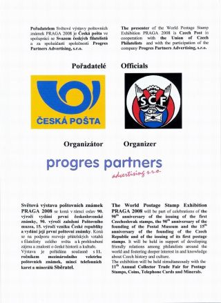 WORLD STAMP EXHIBITION PRAGA 2008 – sheet 5
